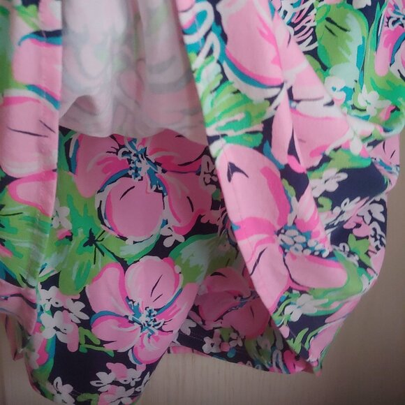 Lily Pulitzer Off Shoulder Lana Romper with Shorts Pink Blossom 3/4 Sleeve S - Picture 7 of 14